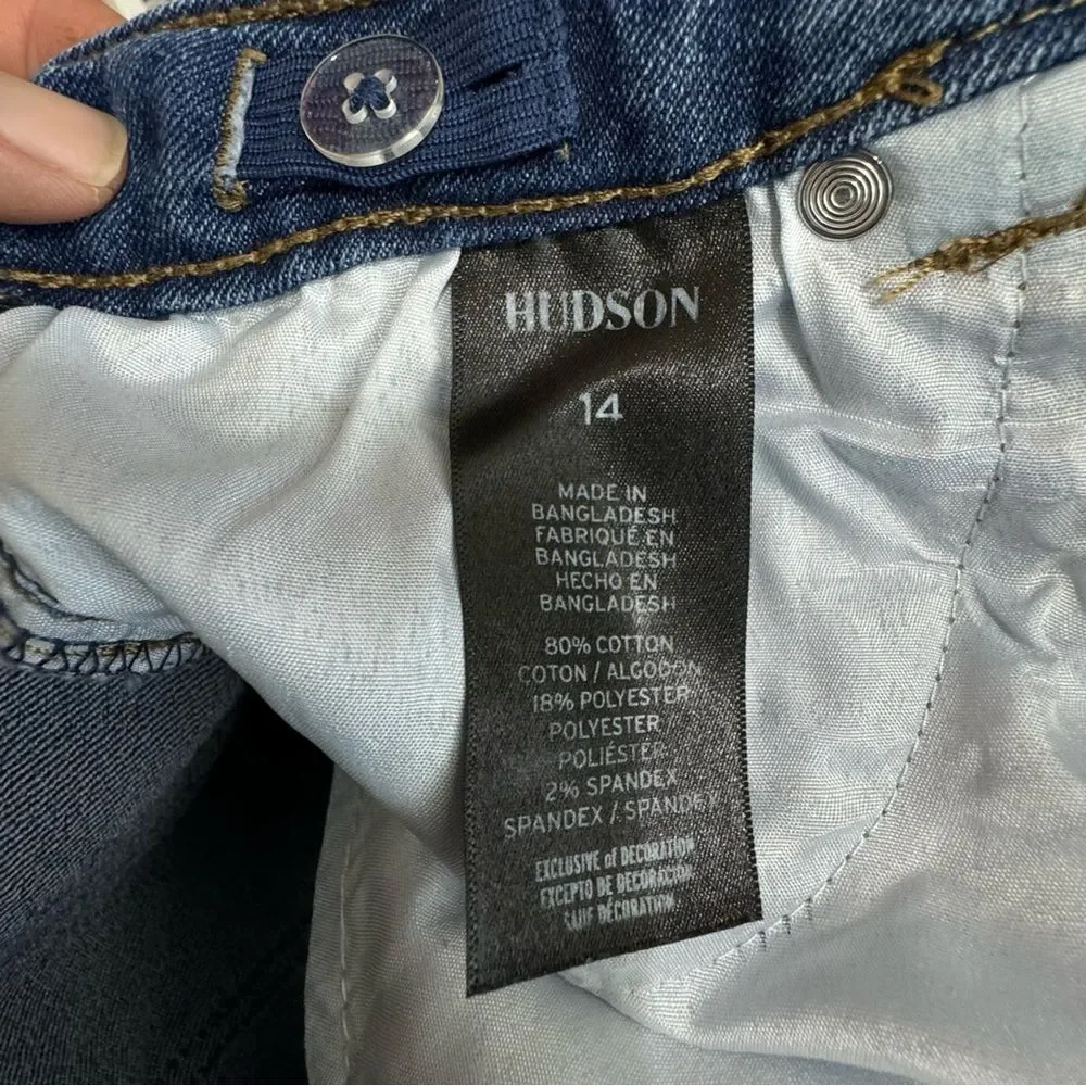 Hudson Girls Jeans Distressed‎ High Rise Flare Stretch Denim sz 14
